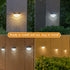 Houkiper Solar Fence Lights, Led Solar Powered Outdoor Wall Light, 2 Pack Solar Lights Outdoor Waterproof IP65 Warm White Lights for Garden Courty...