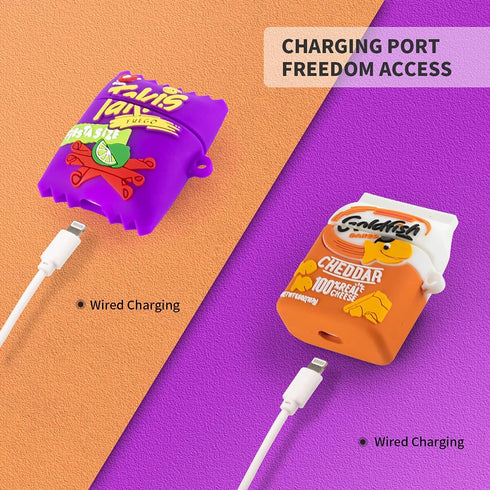2 Pack for Airpod 2/1 Case, Takis Potato Chips & Goldfish Cookie Airpods Cover, Candy Cute Fun Fashion Food Skin Protective Cover Accessories Soft...
