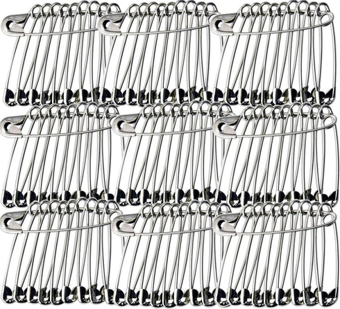 500-Pack Small Safety Pins (1-1/16 Inch, Silver) – Rust-Resistant Pins for Clothing, Diapers, Sewing, Hijabs, Laundry & Crafting...