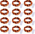 Halloween Orange Fairy String Lights: 12 Pack 7 Ft 20 LED Battery Operated Firefly Lights on Black Wire Starry Moon Lights for DIY Party Bedroom P...
