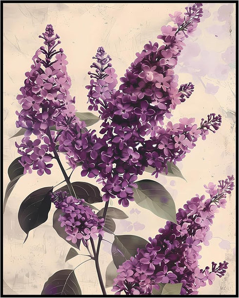 Posterizer 1 pcs-unique purple flowers-girly decor-Floral & Botanical Art-Abstract & Modern Art-Decor for Home & Office- UNFRAMED Wall Art...