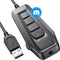 Inwa Aux to USB External Sound Card, Simultaneous Phone Discord Chat & Gaming Sound in Wired Headphone, USB to 3.5mm Jack Audio Adapter, 7.1 Surro...