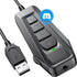 Inwa Aux to USB External Sound Card, Simultaneous Phone Discord Chat & Gaming Sound in Wired Headphone, USB to 3.5mm Jack Audio Adapter, 7.1 Surro...