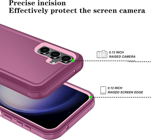 Qinmay Phone Case for Samsung Galaxy A35 5G Case with HD Screen Protector, Samsung A35 5G Case Durable Shockproof 3-Layer Cover for Galaxy A35 5G ...