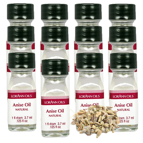 LorAnn Anise Oil Super StrengthNatural Flavor, 1 dram bottle (.0125 fl oz - 3.7 ml) - 12 pack...