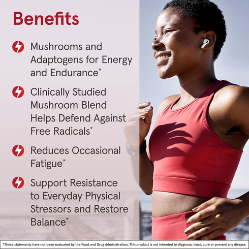 Jarrow Formulas Energy Optimizer with Cordyceps, Reishi, Lions Mane, Shiitake, King Trumpet, and Turkey Tail Mushrooms, Dietary Supplement with As...