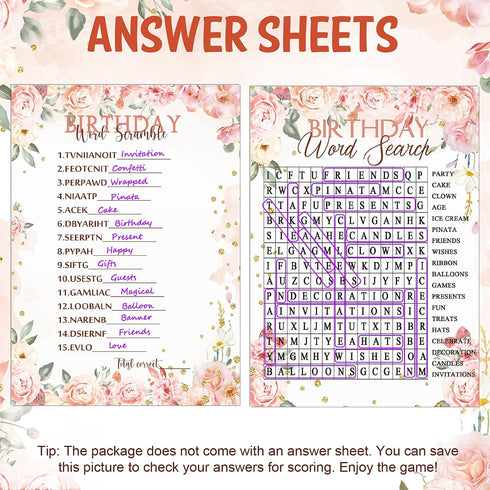 Fumete Birthday Party Games 100 Pcs Who Knows The Birthday Girl Game with 20 Pencils Girly Birthday Cards Set for Child Teen Adults Sweet Sleepove...
