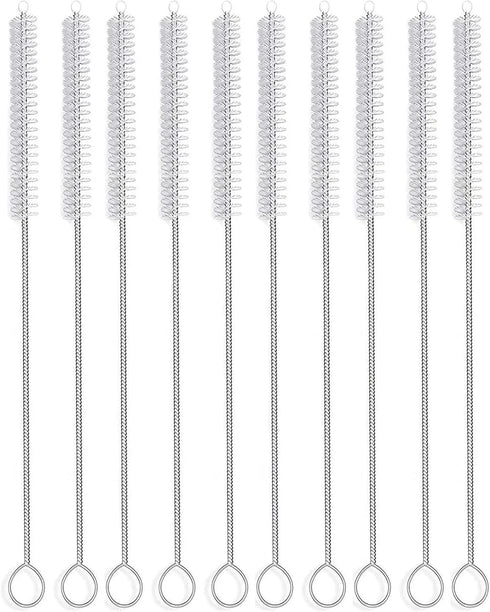 Straw Cleaner Brush Set, 10 Pieces 12 Inch Stainless Steel Handle Straw Brush Set, Extra Long Straw Brush for Tumbler, Sippy Cup, Water Bottle and...