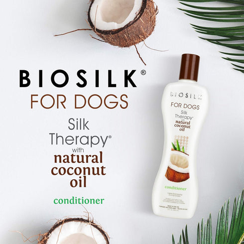 BioSilk for Dogs Silk Therapy Conditioner with Natural Coconut Oil | Coconut Oil Dog Conditioner from BioSilk for Dogs | Pet Conditioner for Dogs,...