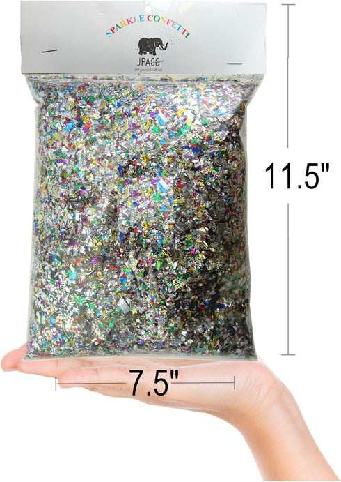 Jumbo Mylar Rainbow Foil Confetti - Glittering Metallic Confetti for New Year's, Surprises, Birthdays, Photoshoots, Engagements, and Weddings (300...