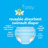 Ruffle Snap Reusable Absorbent Swimsuit Diaper-White Zinnia-6mo...