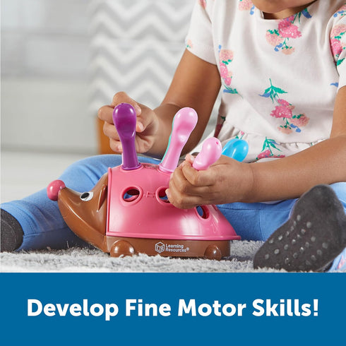 Learning Resources Spike The Fine Motor Hedgehog Pink - 14 Pieces, Ages 18+ months Fine Motor and Sensory Toy, Educational Toys for Toddlers, Mont...