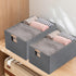 Fabric Storage Bin Box Foldable Cotton Linen Storage Basket with Wooden Handles Rectangular Cube Decorative Home Laundry Organizer Clothes Blanket...