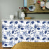 Palm Tree Leaf Navy Blue and White Floral Wallpaper Peel and Stick Tropical Wallpaper Jungle Contact Wall Paper Leaves Flower Watercolor Bathroom ...