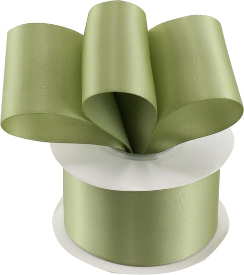 Sage Green Ribbon Double Face Satin Ribbon 2 Inch Moss Ribbon for Wedding Bridal Bouquet Baby Shower Party Decorations - 25Yards...