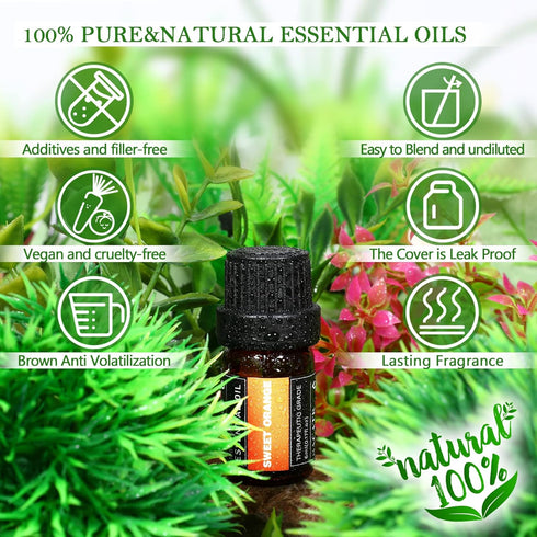 SACATR Essential Oil Set - Natural Essential Oils - Essential Oils Gift Set for Diffuser, Massage, DIY Candle and Soap Making?9x5 ML?...