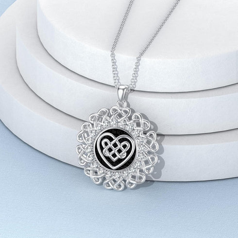 Celtic Knot Necklace Irish Pendant Necklace Love Knot Jewelry Gift for Women...