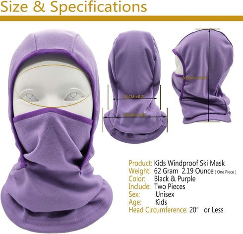 Kids Balaclava Ski Mask Windproof Fleece Neck Warmer Gaiter Winter Face Warmer for Cold Weather Boys Girls...