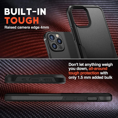 NTG Designed for iPhone 12 Pro Max Case, Heavy-Duty Tough Rugged Lightweight Slim Shockproof Protective Case for iPhone 12 Pro Max 6.7 Inch, Black...
