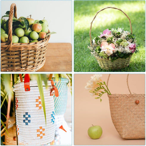 PATIKIL 21.9 Yards x 0.6" Paper Rattan Weaving Cane, 12-Ply Paper Rattan Weave Basket Weaving Supplies for DIY Rattan Woven Making, White...