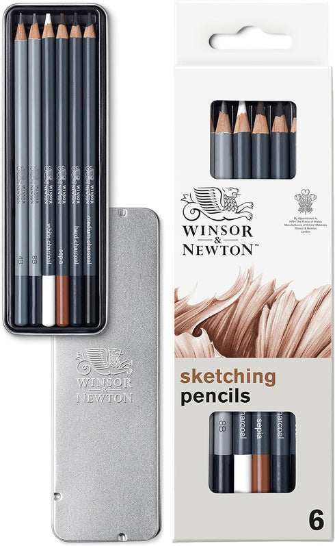 Winsor & Newton Studio Collection Artist Pencils, Sketching Pencils, Set of 6...