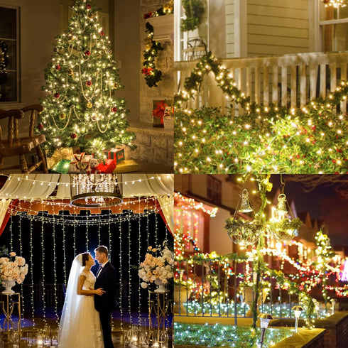 Clear Christmas Lights 25FT 100 Incandescent Bulbs Warm White Mini Lights with White Wire for Christmas Tree, Garland, Thanksgiving, Wedding, Part...