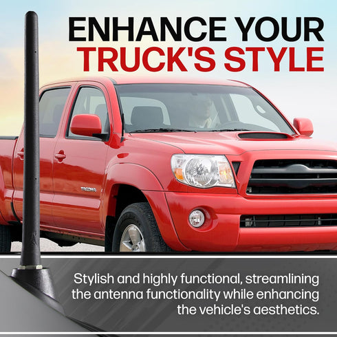 AntennaMastsRus Short Rubber 6 3/4 Inch Antenna for Toyota Tacoma (1995-2015) - USA Stainless Steel Threading, Car Wash Proof, Easy Installation, ...