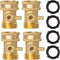 Xiny Tool Brass Garden Hose Shut Off Valve, Heavy Duty 3/4 Inch Solid Brass Garden Hose Shut Off Valve with 4 Extra Rubber Washers (4)...