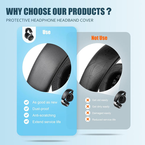 Desing Wish Headphone Headband Cover Compatible with Focal Celestee/Elegia/Clear Mg/Stellia/Utopia/Clear Headphones, Thicker Sports Fabric Replace...