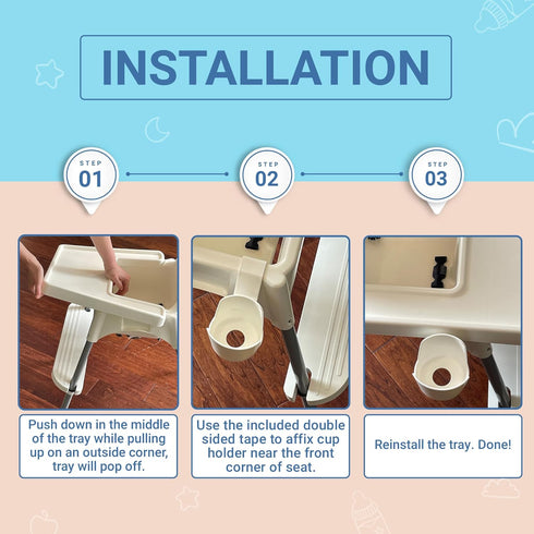 Cup Holder Compatible with IKEA Antilop - Cupholder Accessory for Chair w/Double Sided Tape - Compatible IKEA High Chair Accessories for Kids...