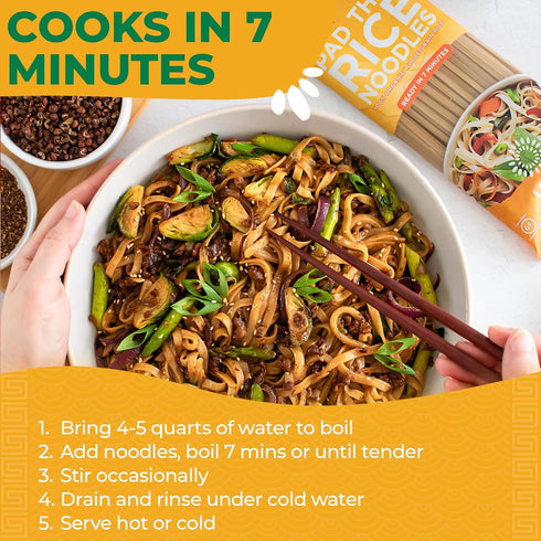 Lotus Foods Organic Brown Rice Pad Thai Noodles - Asian Style Noodles for Stir Fry, Gluten Free, Vegan, Whole Grain, Non GMO, Serve Hot or Cold - ...
