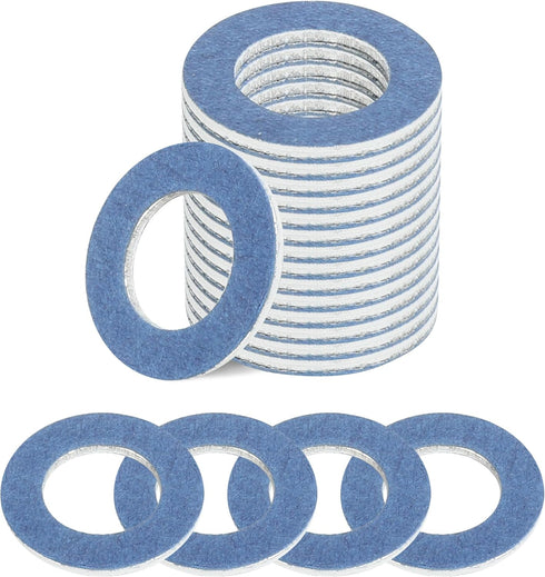 20pcs Oil Drain Plug Gasket Washer Crush Seal,Aluminum Crush Washer,Car Sealing Gaskets Oil Drain Plug Washer,Crush Washer Oil Drain Plug,Fits Mos...