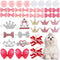 40 Pcs Dog Hair Clips and Dog Hair Bow Crown Dog Accessories Princess Style for Small Dog Crystal Rhinestone Puppies Barrette Rubber Band Flower B...
