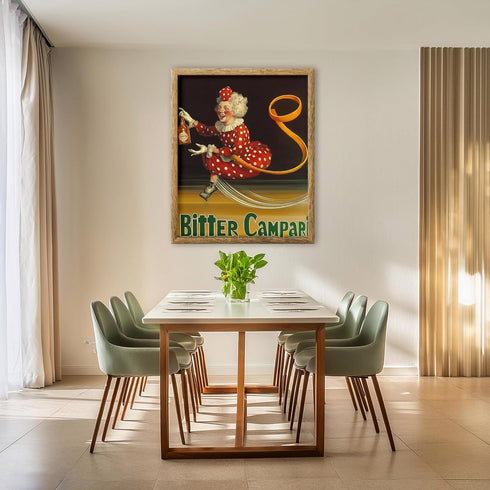 Posterizer 1 pcs-advertisement for "Bitter Campari" with a clown 2-Kitchen & Bar Art-Retro Art-Art Poster Print for Home, Office, Store, Bar- unfr...