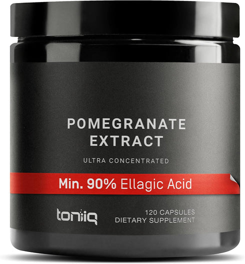 Toniiq 42,000mg 35x Concentrated Ultra High Strength Pomegranate Supplement - 90% Ellagic Acid - 2 Month Supply Capsules - Highly Concentrated Pom...