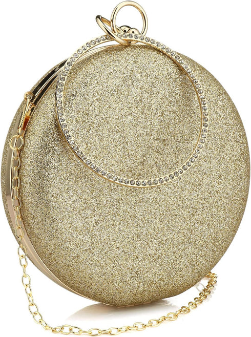Gets Women Top Handle Handbags Tote Bag Clutch Purse for Women With Rhinestone Circular Ring...
