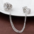 Silver Tone Crystal Rose Flower Brooches Pins with Chain Tassel Collar Lapel Pin Sweater Guard Clip Pin...