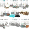 45 Pairs Vintage Silver Drop Dangle Earrings Set for Women Bohemian Bronze Waterdrop Leaf Earrings...