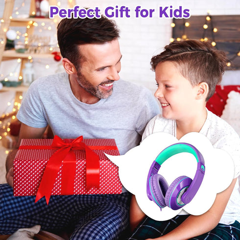 rockpapa Comfort+ Kids Headphones with Microphone, Boys Girls Student Over-Ear Headphones Wired Foldable for School Classroom Laptop PC Computer T...