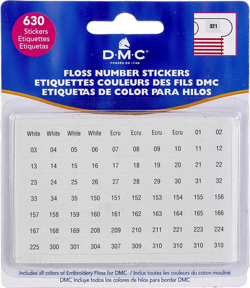 DMC 6103 Floss Number Stickers, 630-Stickers (3 Pack)...