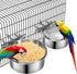 Dog Food Water Bowl for Cage with Clamp Holder, Stainless Steel Pet Kennel Hanging Bowls Non-Spill Detectable Bowls Crate Feeder for Small Medium ...