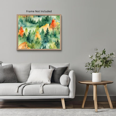 Posterizer 1 pcs- mountains and trees beautiful landscape nature 6-Landscape & Nature Art-Floral Botanical Art- Decor for Home & Office- unframed ...