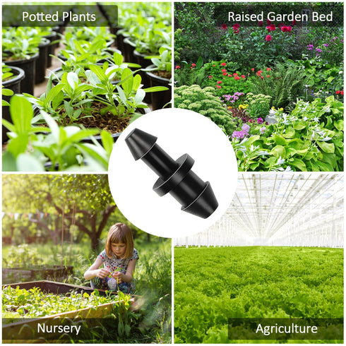 60 Pieces 1/4" Drip Irrigation End Plug Fittings?1/4'' Drip Single Barbed End Cap Connectors for 1/4 Inch Irrigation Tubing 1/2" Tubing Goof Hole ...