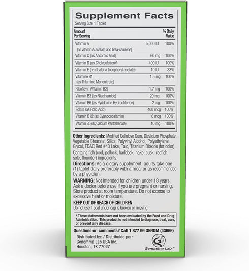 Shot B Energy Multivitamin Supplement, Tablet, 60 Count, Green...