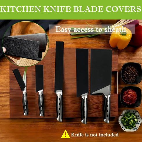 2 PCS Knife Sheath, Universal Kitchen Knife Covers, Non-BPA Chef Knife Edge Guard, ABS Knife Case Abrasion Resistant Felt Lined Knife Protector Sl...