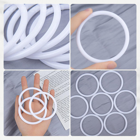 Framendino, 40 Pack Plastic Dreamcatcher Rings Hoops Macrame Rings for DIY Craft 2.87"...