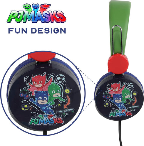 PJ Masks Over The Ear Headphones HP1-01057 | Soft and Cushioned Ear Pieces to Fit Any Size, Adjustable Headband Headphones, Great Sound, Volume Li...