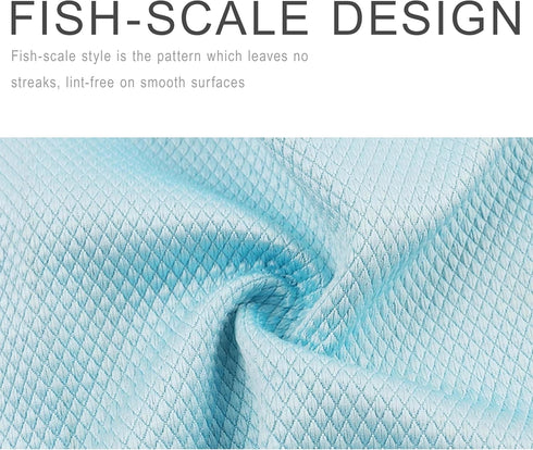 Extra Large Streak Free Glass Cleaning Cloth, Lint Free Nanoscale Microfiber Tower, Fish Scale Glass Cleaning Cloth, Polishing Tower for Window Mi...