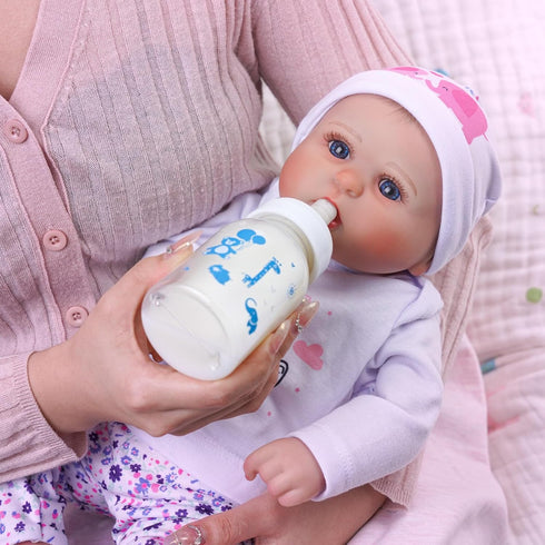 BABESIDE Reborn Baby Doll Bottle and Magnetic Pacifier Set, Baby Doll Accessories for Real Baby Doll, Pretend Play Feeding Toy Kid Gift (Pink)...