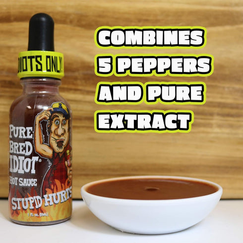 Premium Gourmet Idiot Hot Sauce - Ultimate Hottest Hot Sauce Gift - Try if you dare! (PureBred Idiot)...